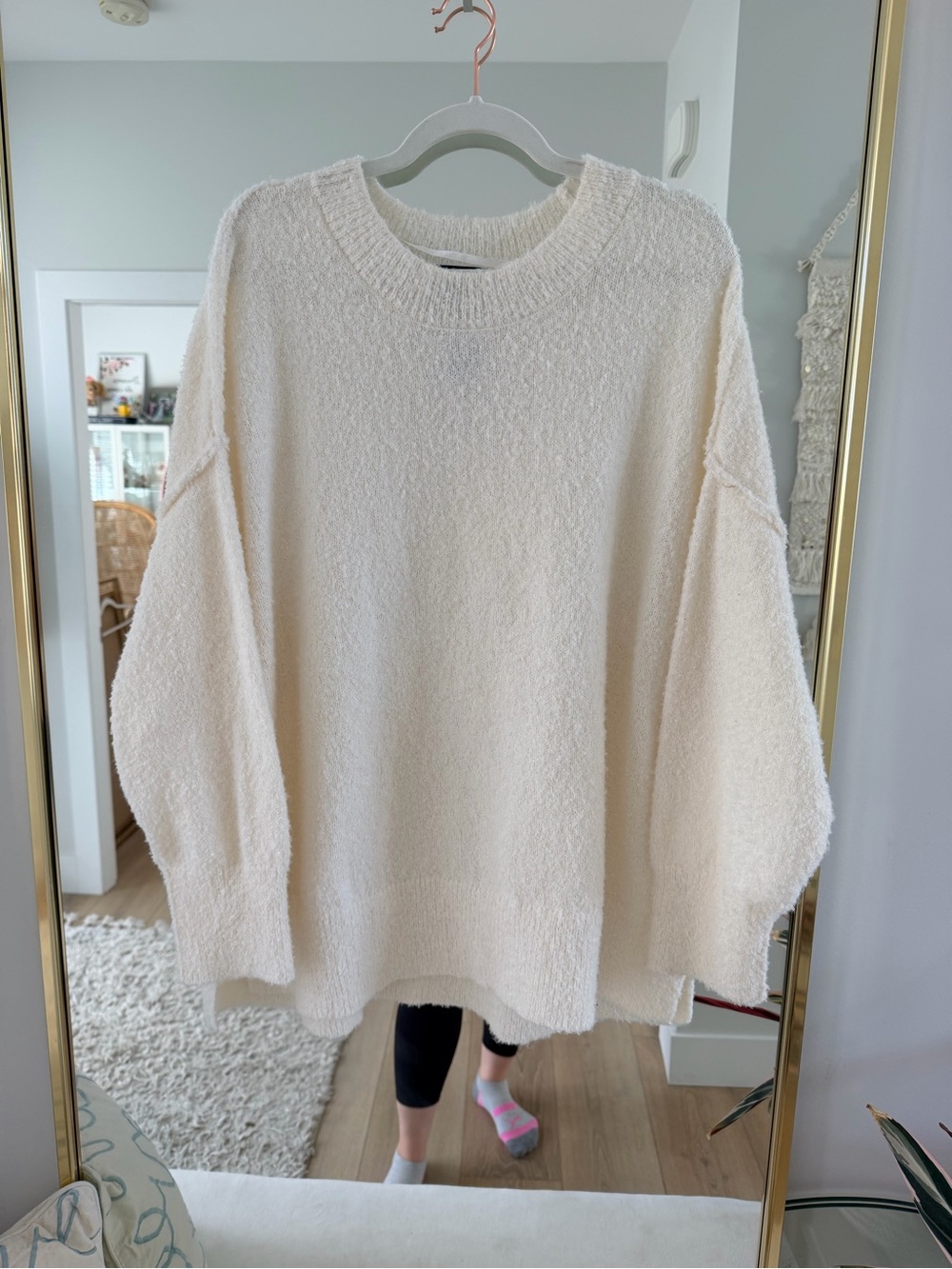 torrid Cream Textured Crewneck Sweater